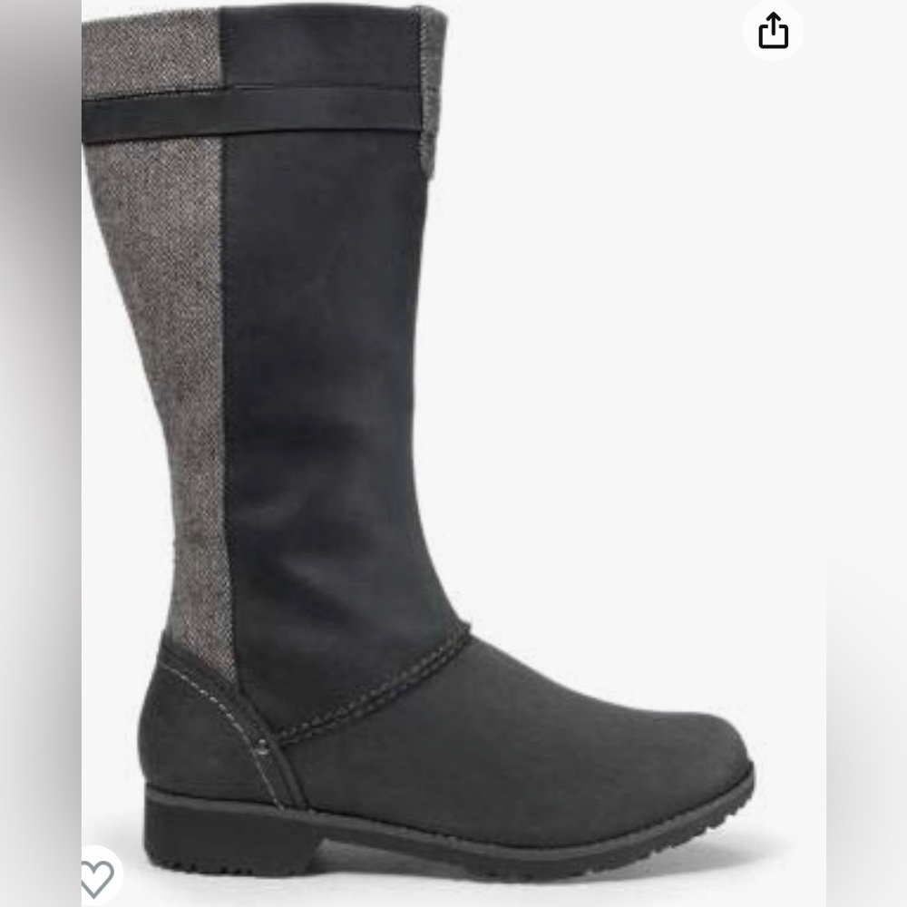 Eddie Bauer woman black trace tweed gorpcore waterproof outdoor knee boot 7.5